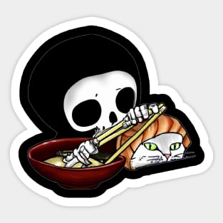 Grim reaper sushi cat Sticker